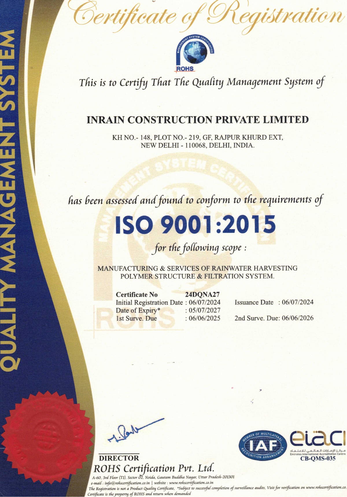 ISO Certificate