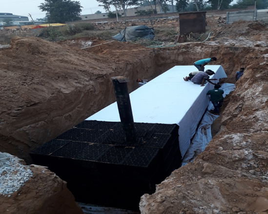 Co-polymer based rainwater harvesting system